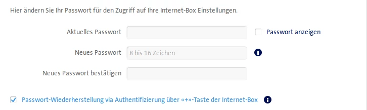 _Passwort Zurücksetzen_ bei der Internet-Box